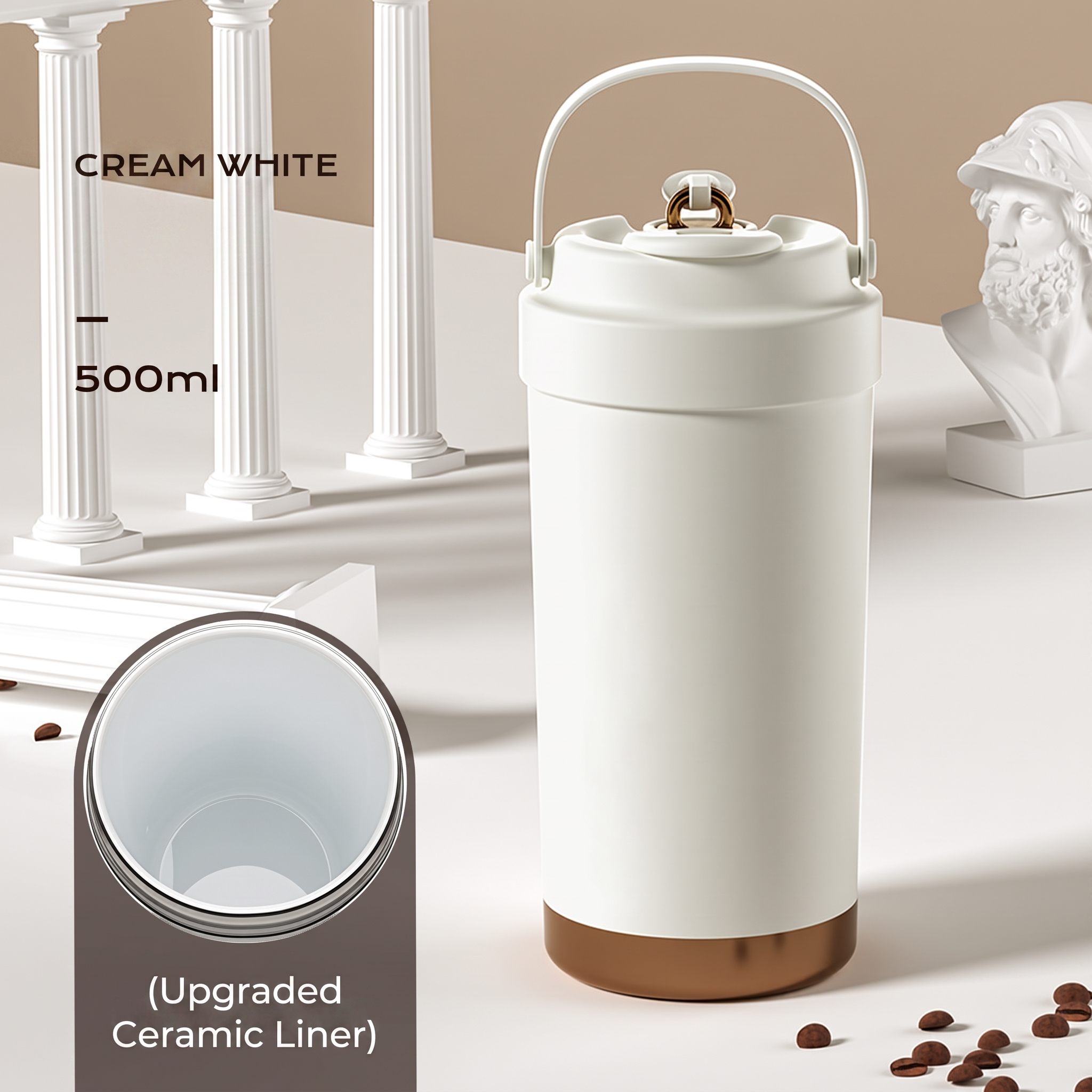NORD Ceramic Tumbler — 500ml Vacuum-Insulated Coffee Cup