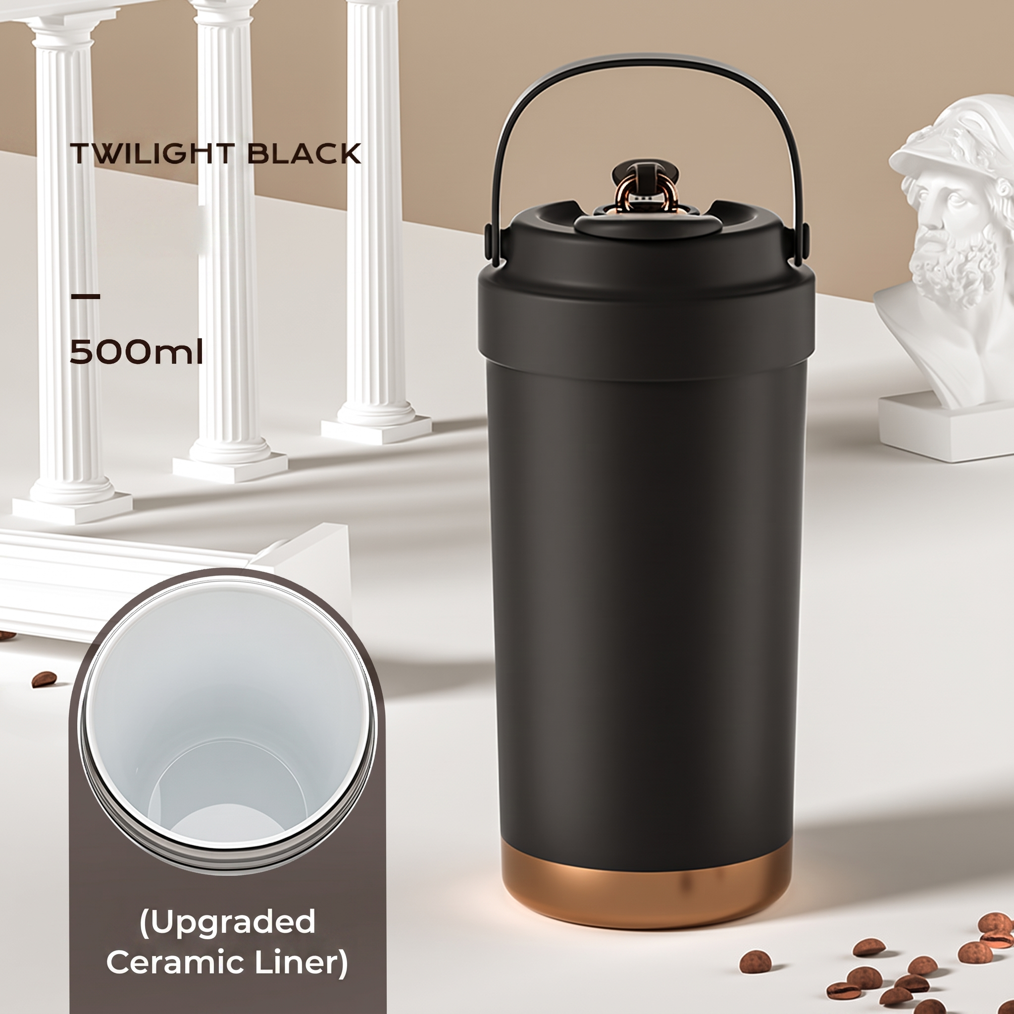 NORD Ceramic Tumbler — 500ml Vacuum-Insulated Coffee Cup