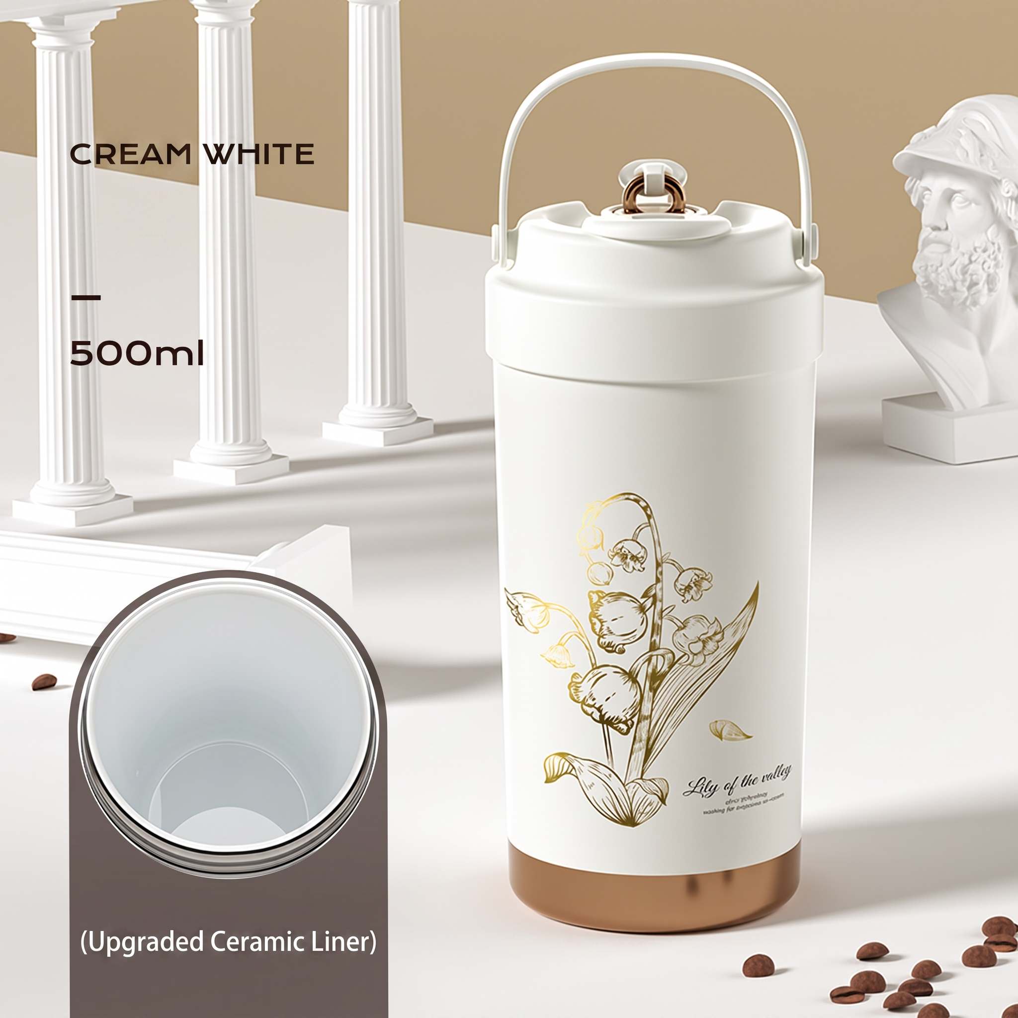 NORD Ceramic Tumbler — 500ml Vacuum-Insulated Coffee Cup