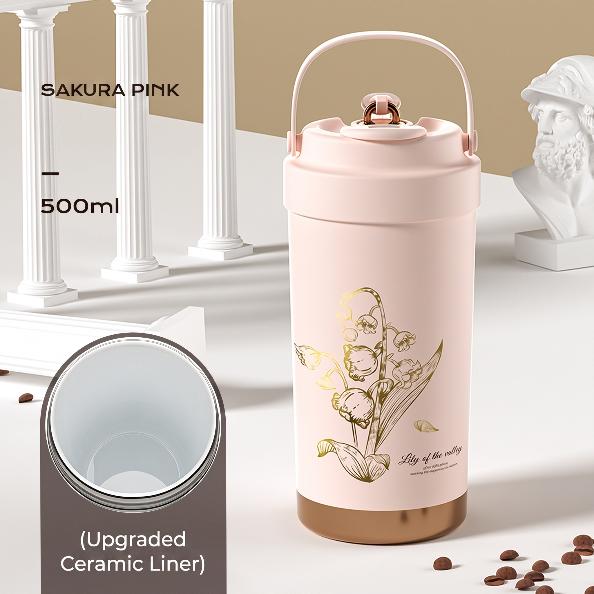 NORD Ceramic Tumbler — 500ml Vacuum-Insulated Coffee Cup